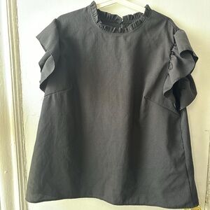 SHEIN Gray Ruffled Boxy Blouse